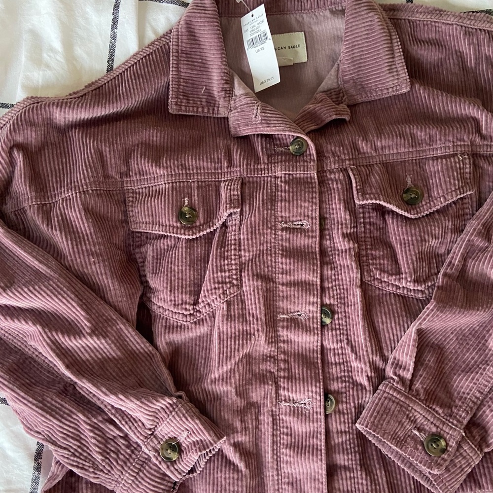 NWT oversized cropped corduroy shirt